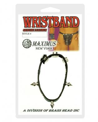 Maximus rivet and spike leather wristband