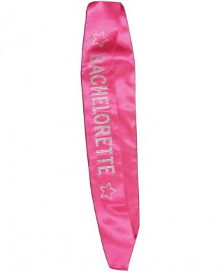 Bachelorette sash w/crystals - hot pink