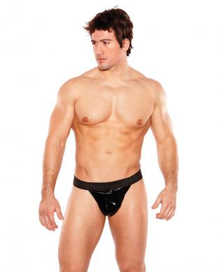 Zues wet look thong black o/s