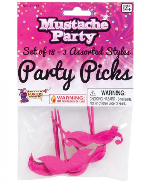 Mustache Party Party Picks Pink