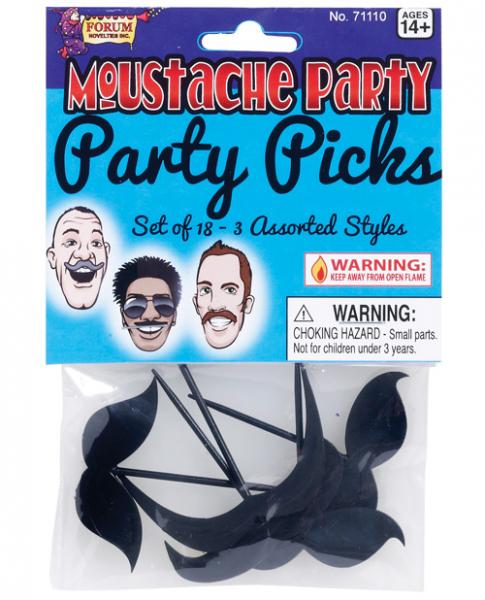 Mustache Party Party Picks Black