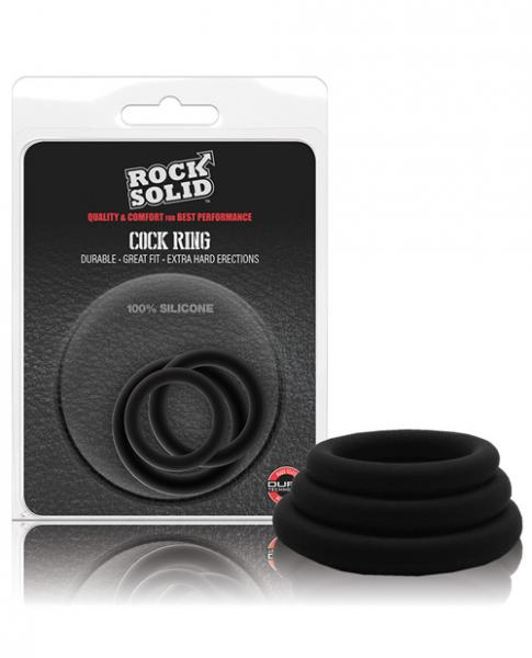 Rock Solid Tri-Pack Silicone Gasket Cock Rings Black