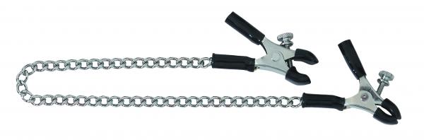 Adjustable Micro Plier Nipple Clamps With Link Chain Silver