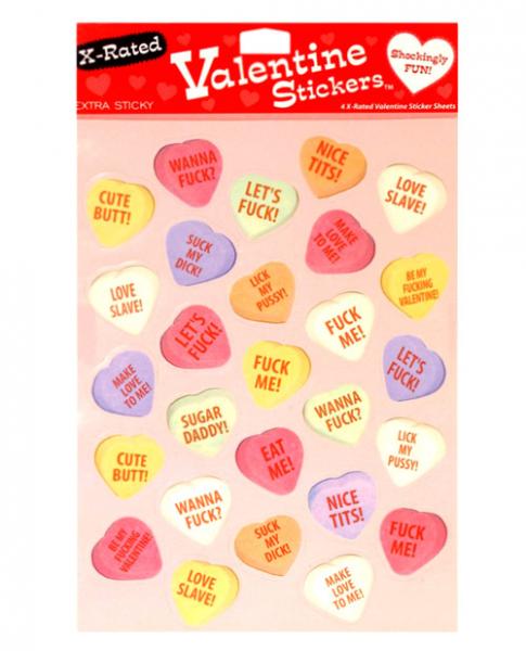 4 X-Rated Valentine Sticker Sheets 27 Stickers Per Sheet