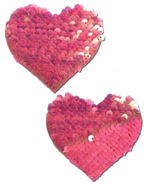 Pastease Color Changing Flip Sequins Heart Pink O/S