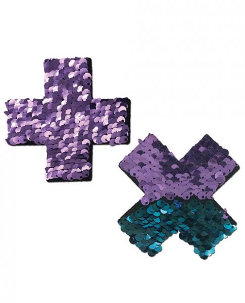 Pastease Color Changing Flip Sequins Cross Purple Blue O/S