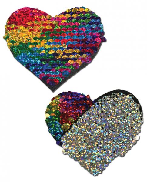 Pastease Color Changing Flip Sequins Heart Rainbow O/S