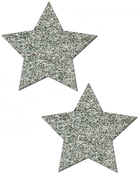 Rockstar Silver Glitter Star Pasties O/S
