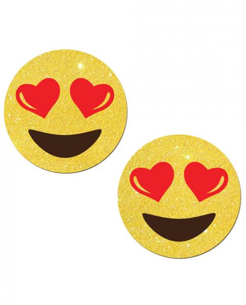 Yellow Glitter Emojis with Heart Eyes