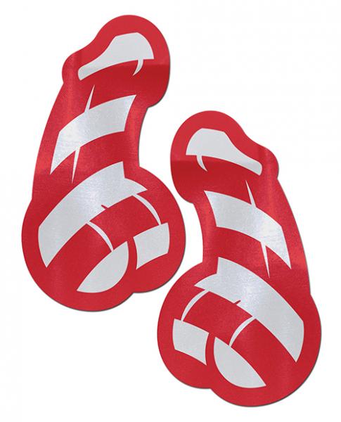 Pastease Candy Cane Dicks Red &amp; White Pasties O/S