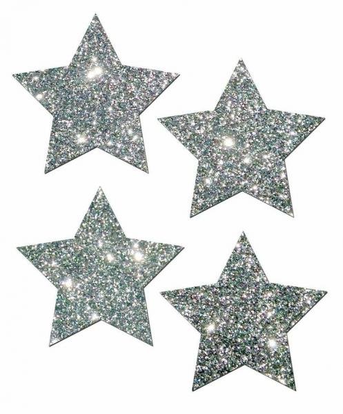 Petites Silver Glitter Star O/S 2 Pack Pasties