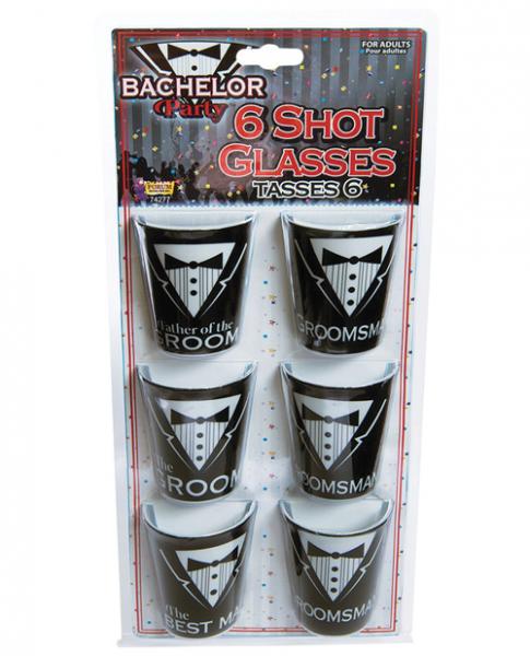 Bachelor Party Shot Glasses 6 Assorted Pack