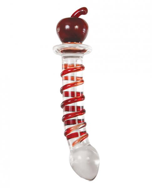 Eve&#039;s Twisted Crystal Dildo Clear with Red Ribbon Glass