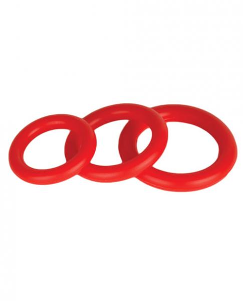 Power Stretch Silicone Donuts Rings 3 Pack Red
