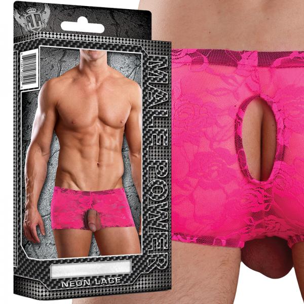 Male Power Neon Lace Double Pleasure Pink L/xl