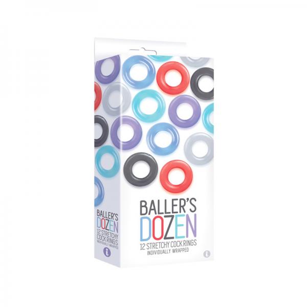 The 9&#039;s, Baller&#039;s Dozen, 12-piece Tpe Cock Ring Set