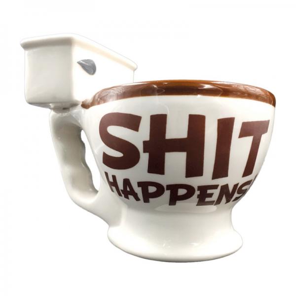 Shit Happens Toilet Bowl Shape Coffee Mug Boxed
