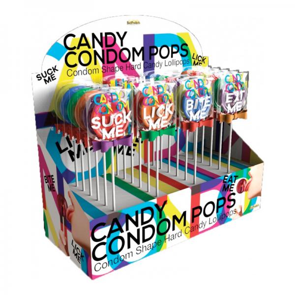 Candy Condom Pops Candy Shape Lollipops Display 24 Pieces