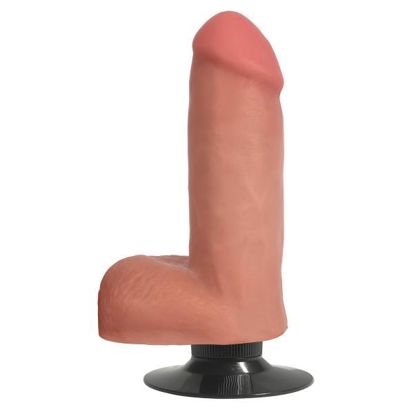Jock 6 inches Vibrating Dong With Balls &amp; Suction Cup Beige