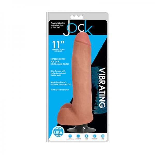 Jock Vibrating Dong With Balls And Suction Cup Waterproof 11in