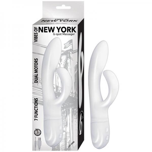 Vibes Of New York G-spot Massager Dual Motors 7 Function Rechargeable Silicone Waterproof White