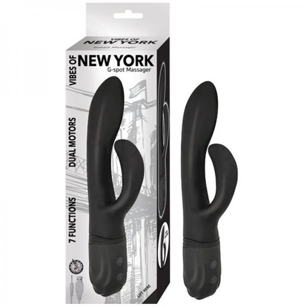 Vibes Of New York G-spot Massager Dual Motors 7 Function Rechargeable Silicone Waterproof  Black
