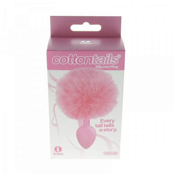The 9&quot;s Cottontails Sioicone Bunny Tail Butt Plug Pink