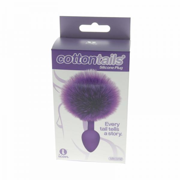 The 9&#039;s Cottontails Silicone Bunny Tail Butt Plug Purple