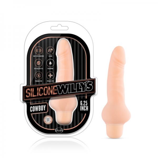 Silicone Willy&#039;s Cowboy 6.25&quot; Vibrating Dildo Vanilla