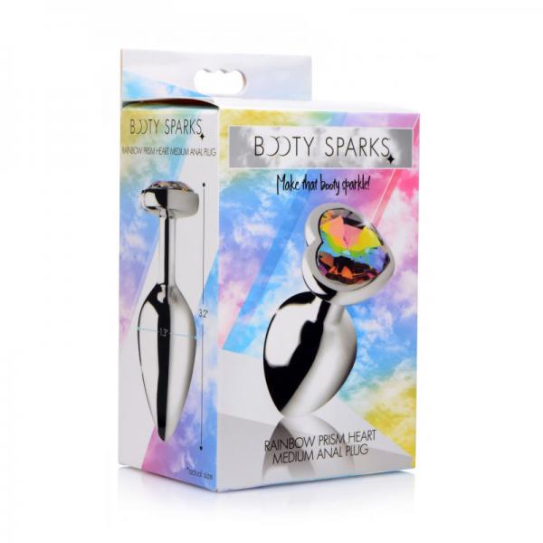 Booty Sparks Rainbow Prism Heart Anal Plug Med