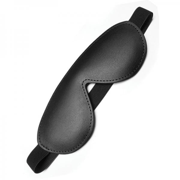 Kinklab Bondage Basics Padded Leather Blindfold - Black