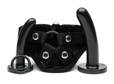 Bend Over Beginner Vibrating Harness Kit -Black