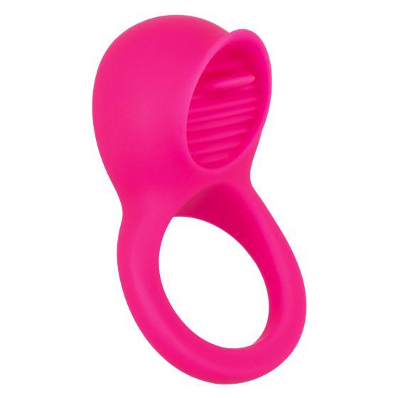 Teasing Tongue Enhancer Pink Vibrating Cock Ring
