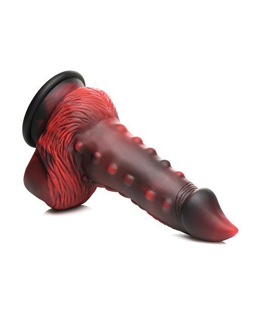 Creature Cocks Lava Demon Thick Nubbed Silicone Dildo - Black/Red