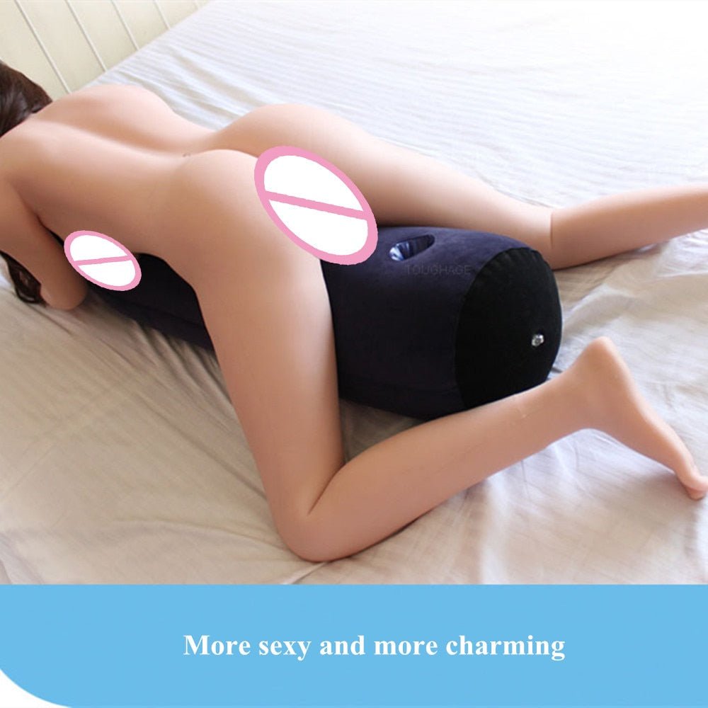 Inflatable Sex Pillow with Socket Erotic Tool Adult Games Bolster Position Air Cushion Sofa Furniture Sex Toys for Women Couples