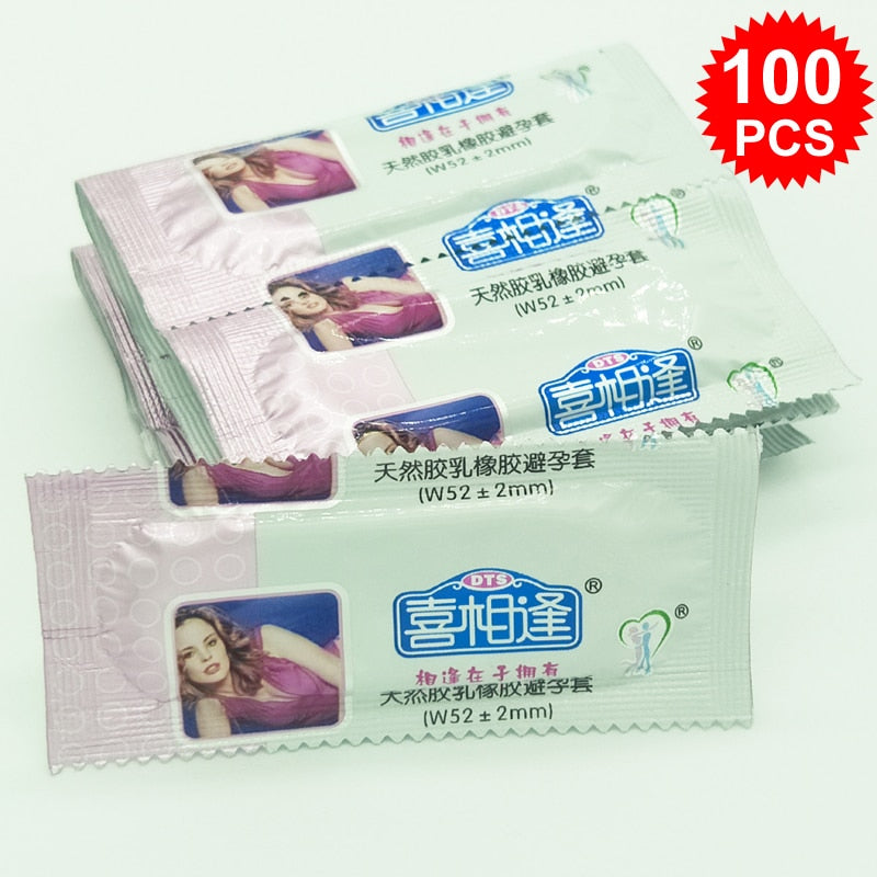 100 PCS/lot Natural Latex Condom Large Oil Condoms For Men Fruit Penis Sleeve Cock Ring Sex Tool Adult Sex Products Sex Toys