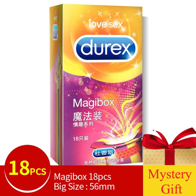Genuine Durex Condoms Magibox Sensation Amazing Value Penis Cock Sleeve Natural Latex Extra Lubricated Condoms Sex Toy for Men