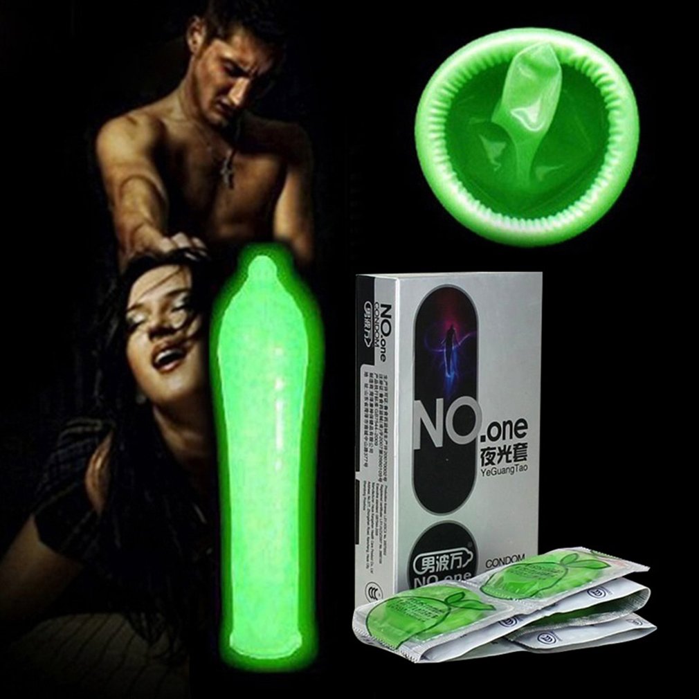 Super Thin Natural Latex Night Glowing Condom Adult Men Long Lasting Condoms Lubrication Safer Sex Penis Sleeve Condoms 8pcs/box