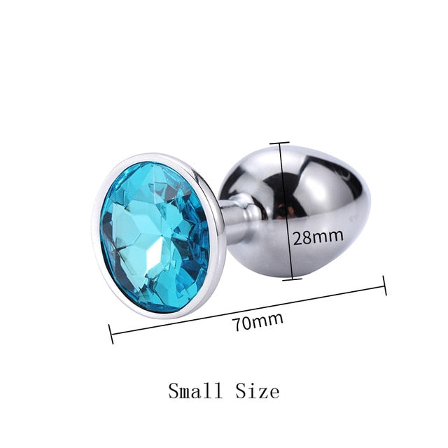 Runyu Toys for Adults Plug Anal Sex Metal Butt Plug With Jewelry Erotic Toy Mini Vibrator Anal Plug Private Good for Men/Women