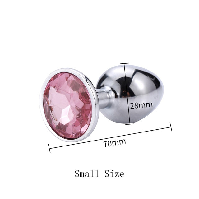 Runyu Toys for Adults Plug Anal Sex Metal Butt Plug With Jewelry Erotic Toy Mini Vibrator Anal Plug Private Good for Men/Women