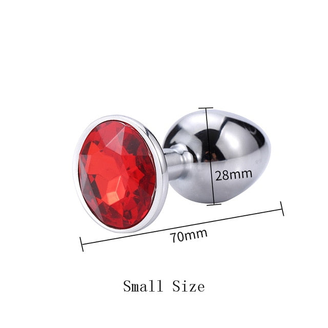 Runyu Toys for Adults Plug Anal Sex Metal Butt Plug With Jewelry Erotic Toy Mini Vibrator Anal Plug Private Good for Men/Women