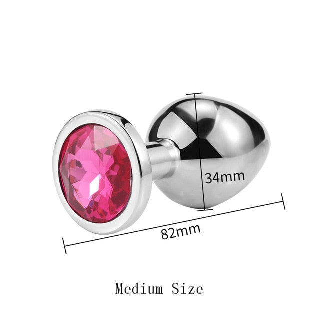 Runyu Toys for Adults Plug Anal Sex Metal Butt Plug With Jewelry Erotic Toy Mini Vibrator Anal Plug Private Good for Men/Women