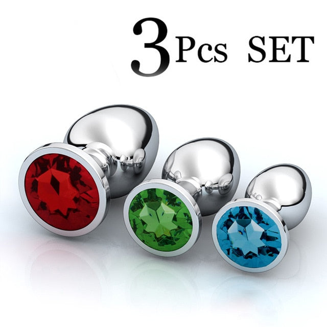 Runyu Toys for Adults Plug Anal Sex Metal Butt Plug With Jewelry Erotic Toy Mini Vibrator Anal Plug Private Good for Men/Women