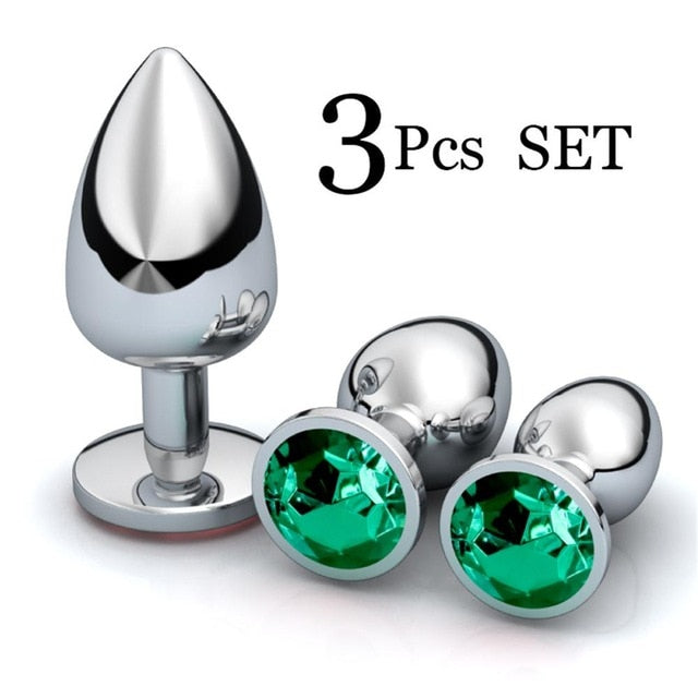 Runyu Toys for Adults Plug Anal Sex Metal Butt Plug With Jewelry Erotic Toy Mini Vibrator Anal Plug Private Good for Men/Women