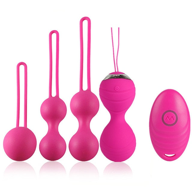 5pcs Vaginal tighten Exercise Kegel Balls 10 Speed Vibrating eggs Silicone Ben wa ball G Spot Vibrator Erotic sex toy for Women