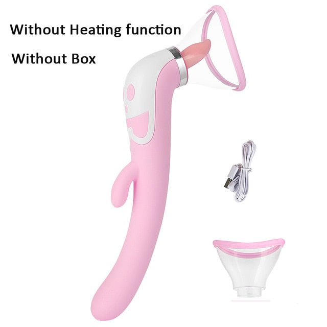 Tongue Dildo Vibrator For Women Heating Nipple Sucker Tight Oral Licking Clitoris Stimulate Masturbate Erotic Sex Toys for Woman