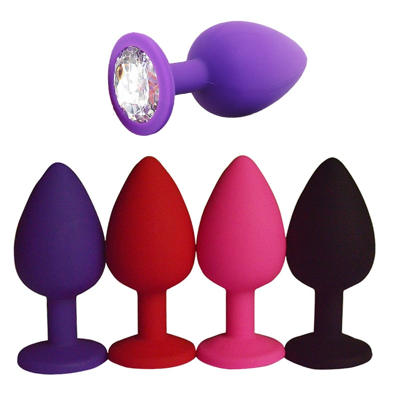 S/M/L 100%Silicone Butt Plug Anal Plugs Unisex Sex Stopper 3 Different Size Adult Toys for Men/Women Anal Trainer For Couples SM