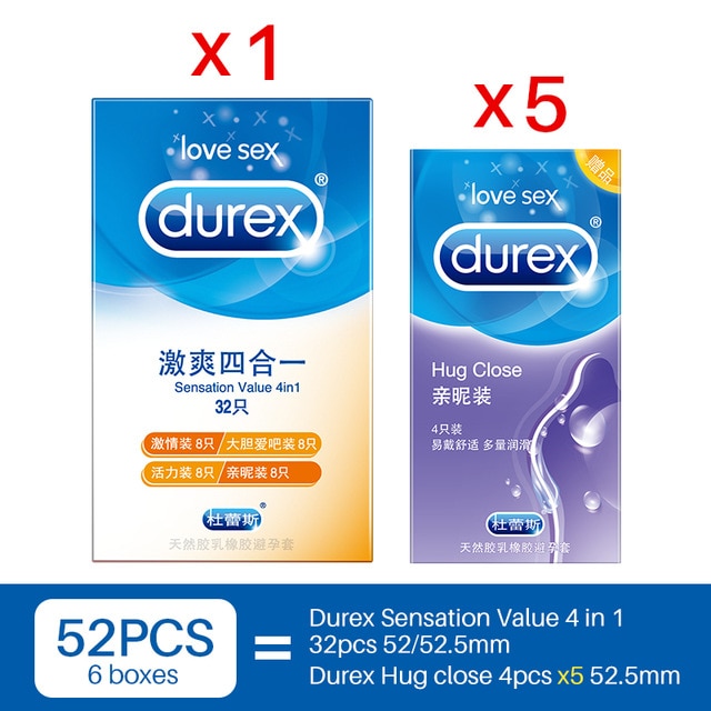 Durex Condoms 100Pcs 4 Types Sensation Value Ultra Thin Lubricated Sex Products Natural Rubber Latex Penis Sleeve Sex For Men