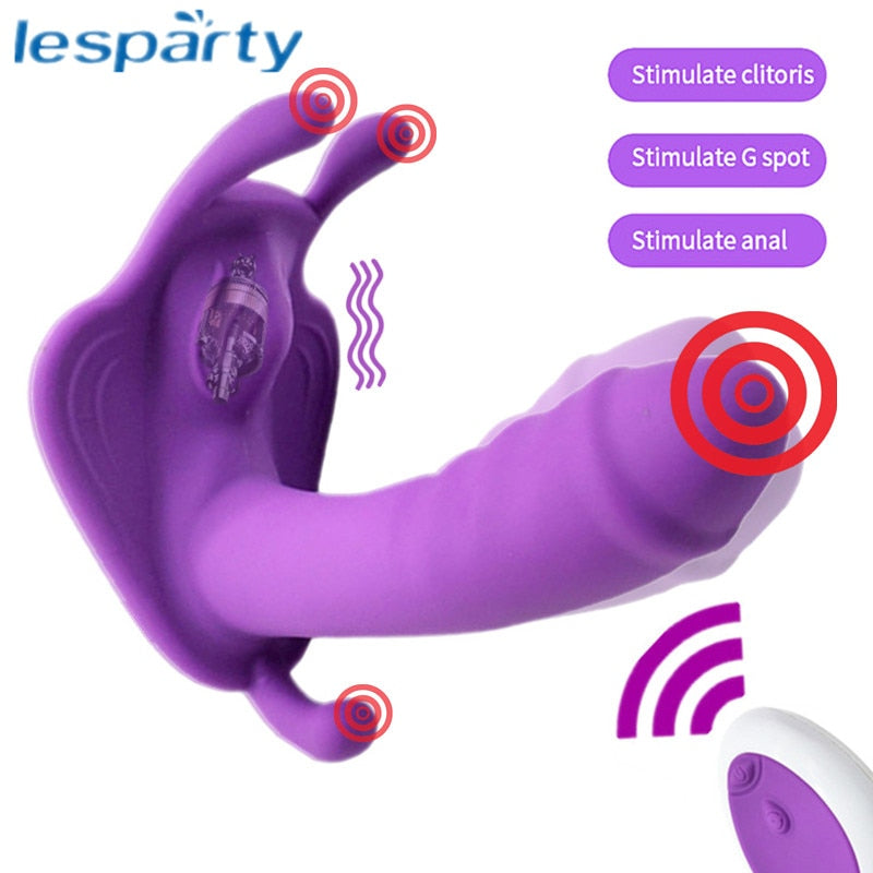 Wear Dildo Butterfly Vibrator Sex Toys for Couple Orgasm Masturbator Wireless Remote Control Dildo Vibrators for Women Panties