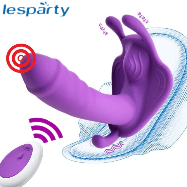 Wear Dildo Butterfly Vibrator Sex Toys for Couple Orgasm Masturbator Wireless Remote Control Dildo Vibrators for Women Panties